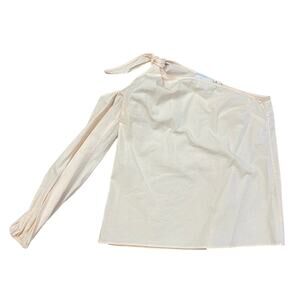 L'Academie Pale Pink One Shoulder Cotton Top Sz XS